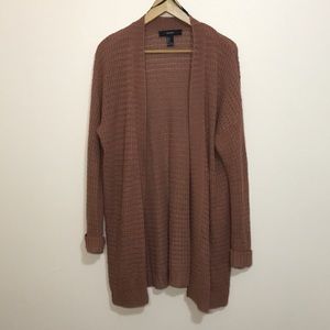 Oversized long loose-knit cardigan